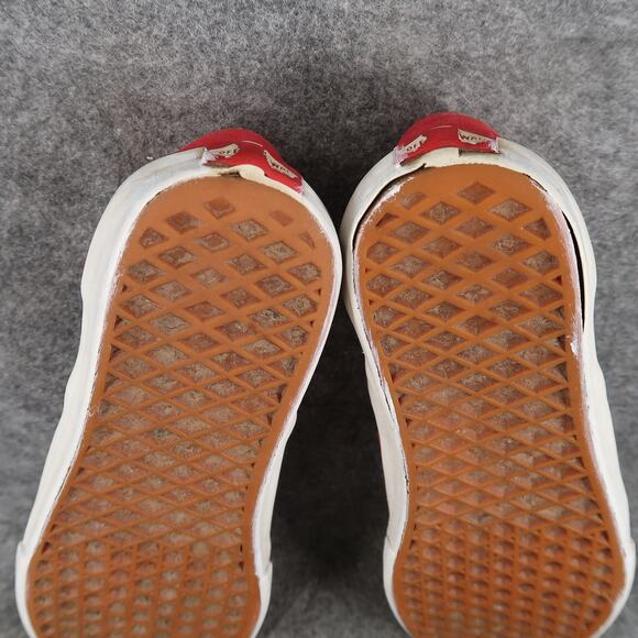 Vans Shoes Womens 8.5 Classic Slip On Sneakers Red Canvas Casual Skate Retro - Picture 10 of 12